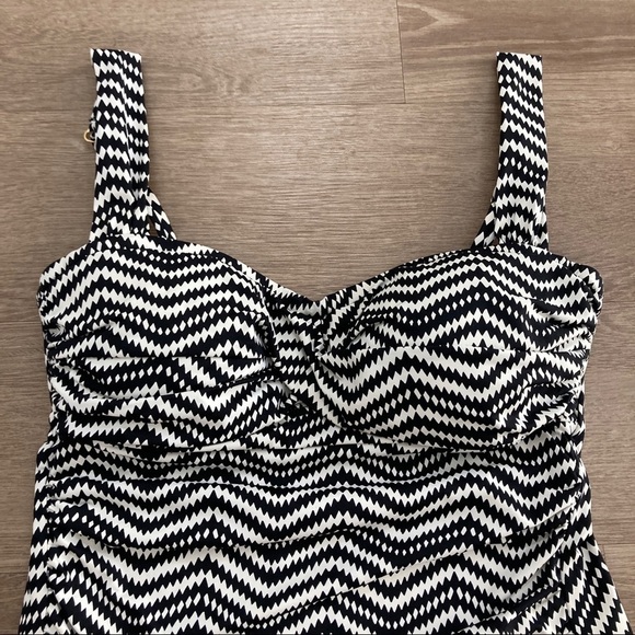 2BAMBOO Twist Underwire Tankini Swim Top Zig Zag Print - Picture 6 of 13